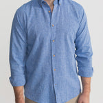 De IONESCU Godeanu linen shirt – Sea Blue – product showcase video