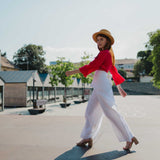 The Suru Ladies Linen Trousers - Off White