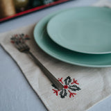 100% Hemp Placemats (Embroidered Red-Black)