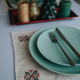100% Hemp Placemats (Embroidered Red-Black)