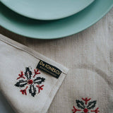 100% Hemp Placemats (Embroidered Red-Black)