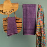 The Teora Linen Bathroom Towels - Purple