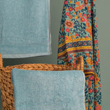 The Teora Linen Bathroom Towels - Baby Blue