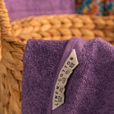 The Teora Linen Bathroom Towels - Purple