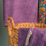 The Teora Linen Bathroom Towels - Purple