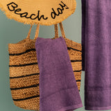 The Teora Linen Bathroom Towels - Purple