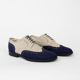 The Danube 100% Hemp Oxford Shoes - Beige & Blue