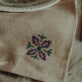 100% Hemp Placemats (Embroidered Eggplant-Green)