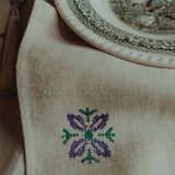 100% Hemp Placemats (Embroidered Eggplant-Green)
