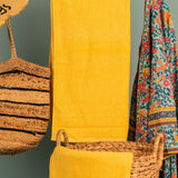The Teora Linen Bathroom Towels - Yellow
